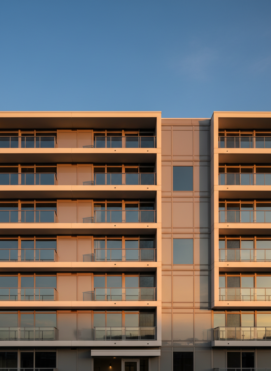 Fachada de un edificio residencial contemporáneo